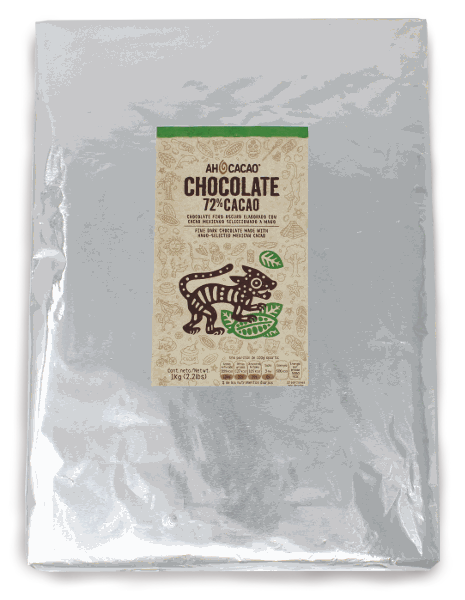 Chocolate oscuro 72% cacao, marqueta 1kg