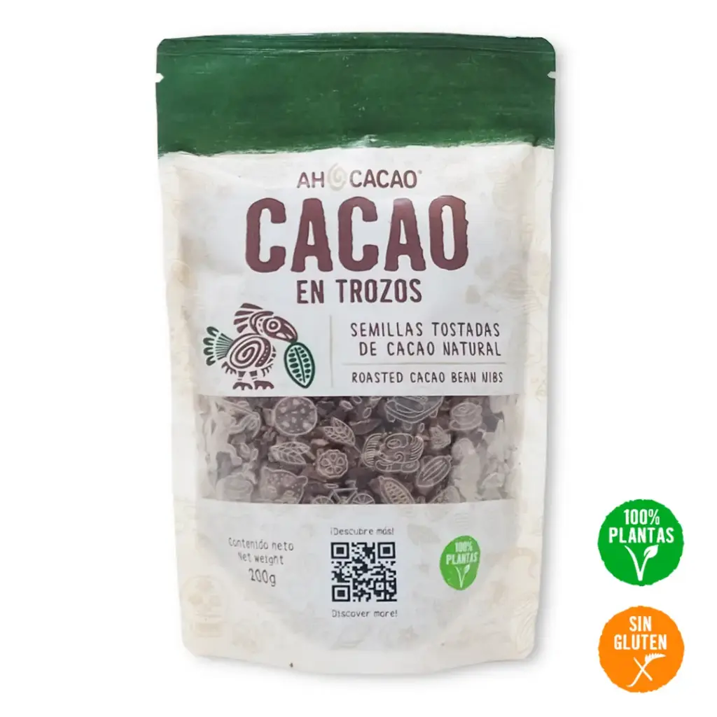 Cacao en trozos (nibs), bolsa 200g